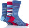 SockShop Men's Comfort Cuff Socks - Striped and Plain Soft Breathable & Cooling Bamboo Material Multipack of 3 Pairs Alpine Stripe 12-14