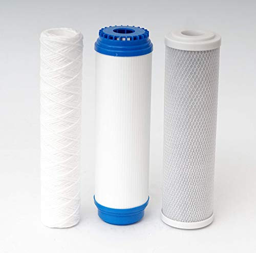 SK Aqua Line 10 Premium Ersatz 3-Stufen Wasserfilter Set Aktivkohle Block Wickelfilter Sedimentfilter Schmutzfilter Osmose Kartusche Filter 5 µm (1)