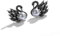Haespsd Schwarzer Schwan Ohrstecker 925 Silber Nadel Kristall Ohrringe Geschenk