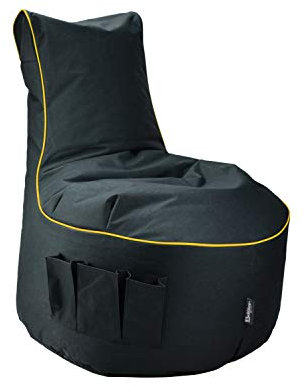 BuBiBag Maverick Gaming Sitzsack | Ausgang | Seitentaschen für Controller | Ergonomisches Design | Entertainment Gamer Sessel (bumbelbee gelb)