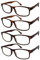 TBOC Lesebrille Lesehilfe für Herren und Damen - [Pack 4 Einheiten] Dioptrien +1.00 Schildpatt und Braun Fassung mit Stärke für PC Handy Trend Frauen Männer Senioren Alterssichtigkeit Presbyopie