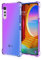 DEDUX Hülle für LG Velvet 5G Handyhülle, Verstärkung mit Vier Ecken, Transparent Farbverlauf TPU Schutzhülle Case (Violett/Blau)