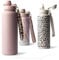 MAMEIDO Thermosflasche mit Strohhalm 1,2l, auslaufsichere Trinkflasche Edelstahl isoliert, Wasserflasche BPA-frei mit Trageschlaufe, Water Bottle Sport (Powder Blush, 1200ml)