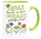 SpecialMe® Tasse Danke dass du uns beim Wachsen geholfen hast Geschenk Erzieherin Tagesmutter Abschiedsgeschenk Kita grün inner-hellgrün Keramik-Tasse