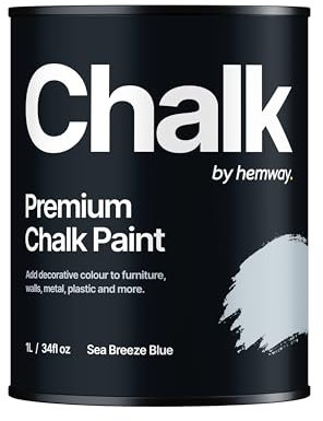 Hemway - Premium Chalk Paint - Sea Breeze Blue 1 L | Chalky Matt Shabby Chic Finish for Interior Furniture & Walls | Quick Dry & 1 Coat