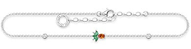 THOMAS SABO Damen Fußkette Ananas 925er Sterlingsilber mit Zirkonia, AK0022-166-7-L27V