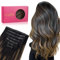 WENNALIFE Nahtlose Clip In Extensions Echthaar, 45cm 7pcs 130g Balayage Natürliches Schwarz bis Chestnut Braun Echthaar Extensions Clip Remy Seamless PU Clip in Extensions Haarverlängerung Echthaar
