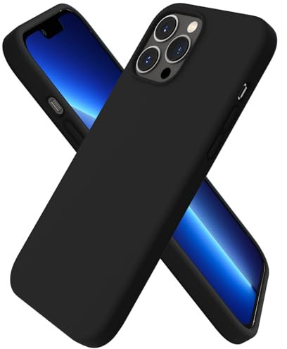 ORNARTO kompatibel mit iPhone 13 Pro Max 6,7 Silikon Case, Hülle Ultra Dünne Voller Schutz Flüssig Silikon Handyhülle Schutz für iPhone 13 Pro Max (2021) 6,7 Zoll-Schwarz