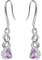 Qings Orecchini Infinito Birthstone - Orecchini Pietra di Luna Viola Giugno Pendenti Donna Argento 925 Zirconia Cubica Orecchini Scintillanti Twist Stroili Regalo di Gioielli per Ragazze Donne