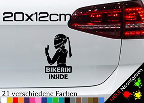Bikerin Inside Aufkleber Respekt Motorrad Frau Girly Power Girl Sticker 20x12cm in 21 Farben