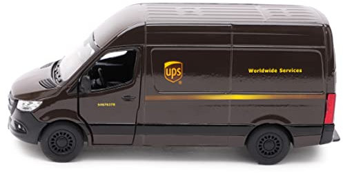 Toyland® 12cm Pull Back & Go Die Cast UPS Van With Open & Close Doors - Toy Vehicles - 1:48 Scale