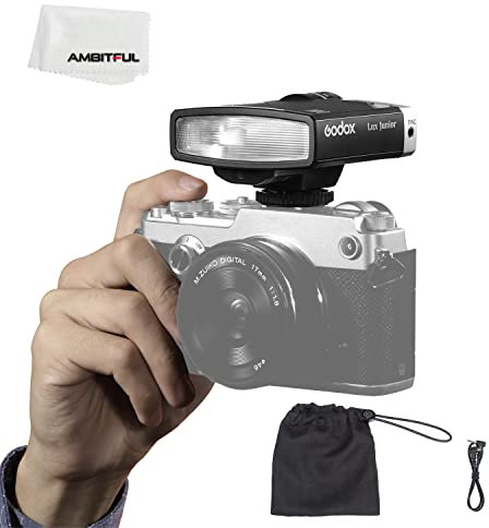 GODOX Appareil photo rétro Flash Lux Junior 1/1-1/64 GN12 (ISO100) 6000 K ± 200 K Température de couleur ,modes automatique et manuel 28 mm Focale pour appareils photo Canon Nikon Sony Fuji Olympus