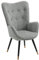 MEUBLE COSY Sessel Relaxsessel Lehnstühle Polstersessel Einzelsofa mit Vergoldeten Metallbeinen Ohrensessel für Wohnzimmer Schlafzimmer Büro Vanity, Stoff, Grau, Metall, 66x71x109 cm