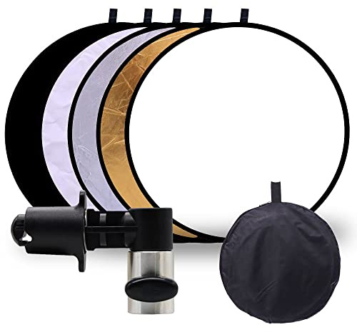 24inch 5 in 1 Reflector Photography, Photography Light Reflector with Clip