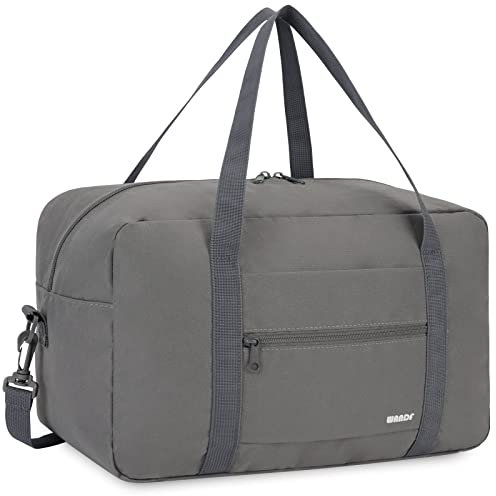 Ryanair Handgepäck 40x20x25cm Handgepäck Tasche für Flugzeug Reisetasche Klein Faltbare Sporttasche Weekender Handgepäck Koffer für Herren und Damen von WANDF (Grau 20L mit Schultergurt)