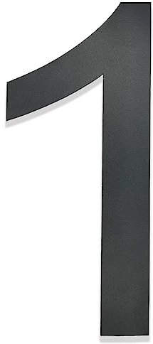Hopelit Hausnummer Anthrazit RAL 7016 Anthrazitgrau Feinstruktur Pulverbeschichtet, Edelstahl, Höhe 20cm - Schrift Arial - Ziffer 1