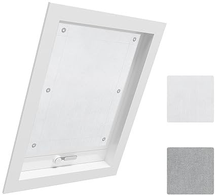 WOLTU Tenda Oscurante Portatile per Interni con Ventose, Tenda da Tetto senza Perforazione, Tenda Termica per Finestra da Tetto per Lucernario, Compatibile con finestre VELUX F06/206, Bianco 48x93cm