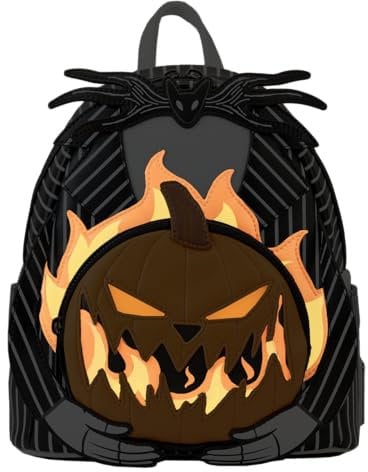 Loungefly Disney Nightmare Before Christmas Jack Pumpkin Glow Head Mini Rucksack, Mehrfarbig/Meereswellen (Ocean Tides), Einheitsgröße