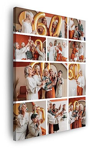 GP TONER Ihr FOTO auf Leinwand Personalisierte Multi Foto Ihr eigenes Bild auf Leinwand mit Holzrahmen Kunstdruck Bild Collage Foto 70X100 cm