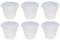 Acan Tradineur - Pack de 6 macetas Transparentes Redondas, plástico, Tiesto, macetero, Recipiente para Plantas, Flores, balcón, terraza, hogar, Interior o Exterior - 28,5 x 22,4 cm