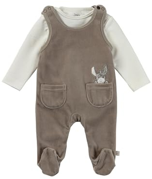 Sterntaler Strampler Set Emmi - Baby Strampler aus Nicki mit Esel Emmi Applikation - mit Langarm Shirt - Drucknöpfe im Schritt - bequemer Unisex Zweiteiler ab Geburt