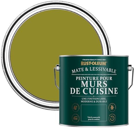 Rust-Oleum Green Washable Kitchen Wall Paint in Matt Finish - Pickled Olive 2.5L