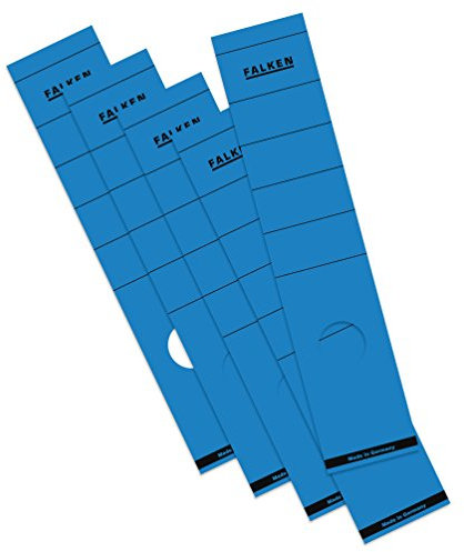 Original Falken 500er Pack Ordner-Rückenschild. Made in Germany. Etiketten 60 x 290 mm selbstklebend für 8 cm breite Ordner blau