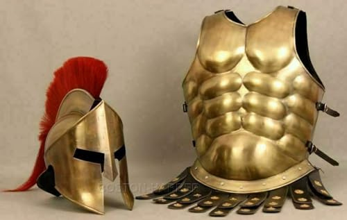 Mittelalterlicher Brustpanzerhelm, Leonidas, Spartaner, tragbar, Eisen, Stahl, Brustplatte, Ritter, Kürass, LARP, Krieger, Brustplatte, Cosplay-Kostüm
