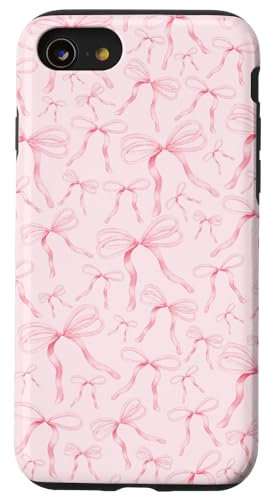 iPhone SE (2020) / 7 / 8 Coquette Pink Bows Aesthetic Ribbons Watercolor Phone Case