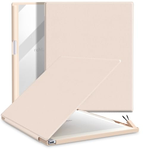 E NET-CASE Case for Remarkable 2 Paper Tablet 10.3 2020 Released, Book Folio Design with Built-in Pen Holder, Lightweight & Transparent Back Shell Case for Remarkable 2 (Pink)