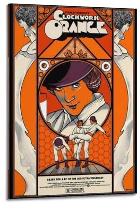 LMJUSNEFNC Filmposter A Clockwork, orangefarbenes Retro-Poster, dekoratives Gemälde, Leinwand, Wandposter und Kunstdruck, modernes Familienschlafzimmer-Dekor-Poster, 40 x 60 cm