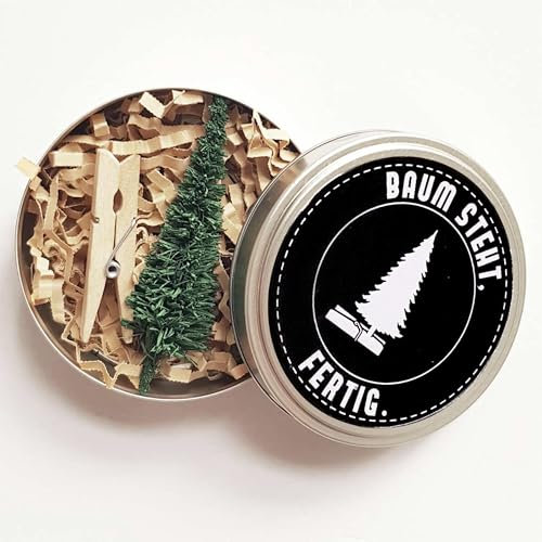 Liebeskummerpillen Künstlicher Mini-Weihnachtsbaum 7cm - Baum Steht, fertig - Spaßgeschenk für den Arbeitsplatz, Wichtelgeschenk oder für den Adventskalender - Weihnachtsdeko zum Basteln