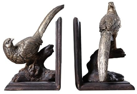 Yofab Serre-livres décoratifs en résine bronze antique pour étagères - Serre-livres décoratifs pour livres lourds - Serre-livres élégants pour la maison et le bureau