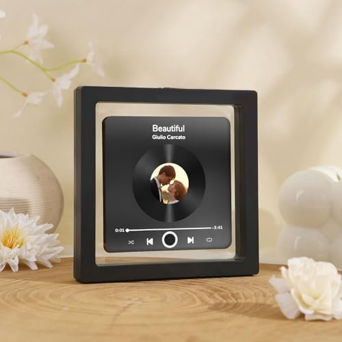 Kaululu kühlschrankmagnet mit Musik Personalisierter Foto-Kühlschrankmagnet mit Song Album Magnete Selbst Gestalten Geschenk für Paare Familie Freunde Geburtstag (Stil 10)