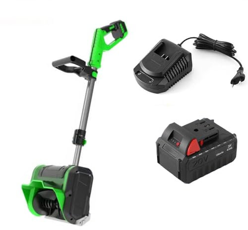 Pala de nieve eléctrica,Pala de nieve inalámbrica con baterías y cargador,Pala de nieve con pilas de 16 pulgadas,para entrada de terraza de patio,Green-1Battery