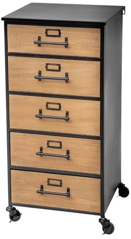 Well Home Aktenschrank mit Retro-Dekor aus Metall und Holz