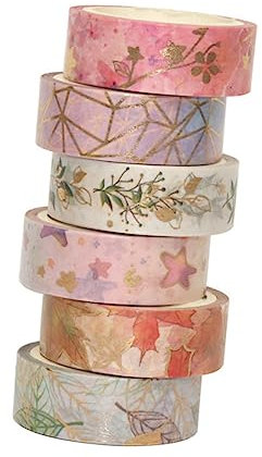 VILLCASE 6er-pack Japanisches Farbiges Klebeband mit Blumenaufdruck Zum Dekorativen Verpacken Von Scrapbooks