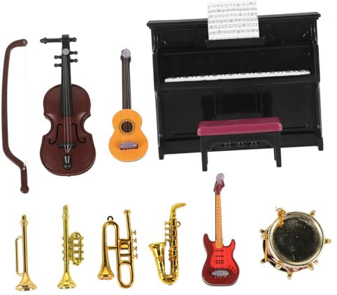 Abaodam Goki Puppenhaus Zubehör 1 Satz Mini-musikinstrumentenmodell Dekorative Mini-hausdekoration Puppenbett Puppenstubenmöbel Dollhouse Furniture Realistisches Miniaturinstrument Puppeninstrument