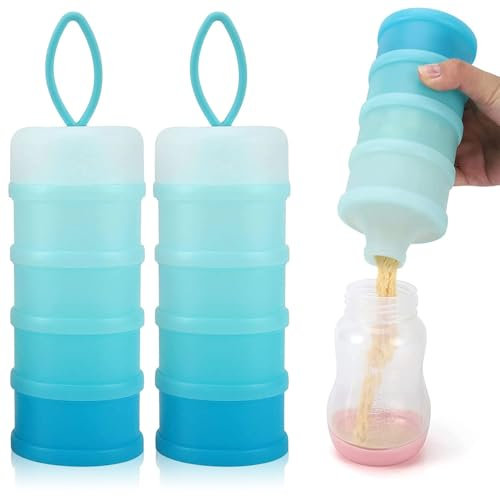Dispensador de leche en polvo para bebé,Dispensador de leche en polvo de 4 capas,Caja de fórmula infantil,Fórmula de Leche en Polvo Alimentador Portátil,Dispensador de Leche en Polvo Apilable,Caja de