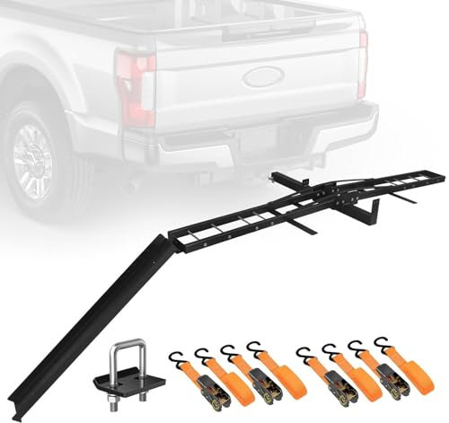 Porte-attelage de Remorque de Moto, Support d'attelage avec Rampe de Chargement, Dispositif de Verrouillage Anti-basculement - Charge Maximale 226 Kg