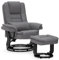 M MCombo Relaxsessel mit Liegefunktion, Lesesessel, 360° Drehbarer Fernsehsessel, mit Hocker, mit Kissen & Seitentasche, bis 120 Kg Belastbarer TV-Sessel für Wohnzimmer, 9099 (Mikrofaser, Grau)