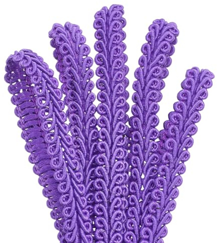 PH PandaHall 25 Iarde Nastro di Pizzo Viola Tessuto Gimp Fringe Trim, 8mm Bordo a Treccia Passamaneria Decorativa per Tappezzeria Tende Costumi Cucito