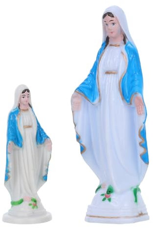 Zerodeko 2 Stück Kunststoff Statue für Büro und Religiöse Dekoration Heilige Skulpturen für Segen und Andacht