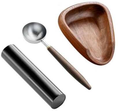 Osmond Coffee Bean Scale, Coffee Bean Plate Coffee Powder Bean Tray Special Bowl, Measuring Spoon, Measuring Tray,Sapele