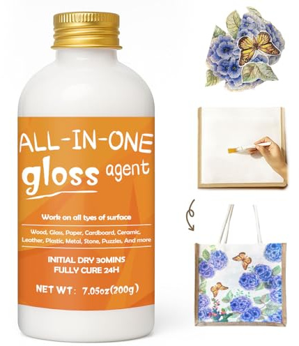 WAN2TLK Multi-Purpose Decoupage Glue 200g, Gloss Sealer, Glue & Finish: All-in-One Craft Solution- Quick Dry, Easy Clean, for Wood, Paper, Fabric & More, Water-Based