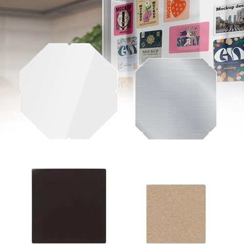 MINHUIJIHUI 500 pcs Square Refrigerator Magnet Making Consumables Suitable, for 2x2/2.5x2.5inch DIY Fridge Magnet Making for Badge Press Machine, Not Including Machine