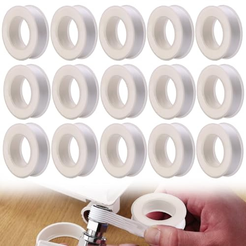 CHAOTEMAI 15 Stück Teflonband Gewindedichtband 12m x 15mm Ptfe Band | Teflon Band Teflonband Pool Wasserdicht Dichtband Wasserleitung für Rohr Wasserhahn Duschkopf