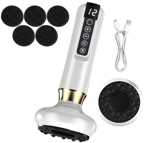 Dispositivo di Massaggio Elettrico a Bolle, Massaggiatore Anticellulite per Gambe/Addome/Mani, Dispositivo Anticellulite, Fotocamera di Drenaggio Linfatico con 12 Programmi e 4 Modalità (Bianco)