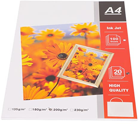 RASTKY Mattes Fotopapier, Langlebig, Dünnes Druckerpapier für den Heimdruck, Glänzend, 20 Stück, 21 X 29 cm, Hohes Licht für die Dokumentenproduktion