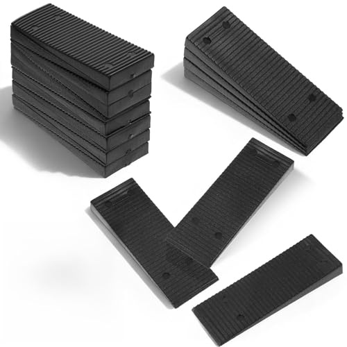 Quilax 20 Stück Kunststoff Keile, Möbelnivellierer 8x3 cm Schwarz